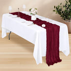 14 Pack Burgundy Cheesecloth Table Runner 17x108 Inch Semi Sheer Boho Gauze Cheese Cloth Fabric Table Runners, for Wedding Party Baby Shower Birthday Home Decor Garden Farmhouse - Image 3