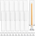 Teenyyou 12 Set Glass Hurricane Pillar Candle Holders Candlestick 12.6" by Teenyyou