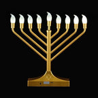 Electric Hanukkah Menorah,RGB Led Menorahs for Chanukah Decoration,Color Changing with Remote Control & Push-Button to Choose The Day and Timer Options Battery/USB Powered,Gold - Image 7