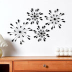 Hicarer 4 Pcs Starburst Wall Decor, Bling Metal Wall Art, Black Diamond - Image 2
