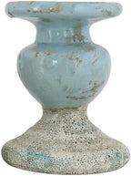 Creative Co-Op Large Distressed Blue Terracotta Pillar Candle Holder,5.5" W x 6.5" H (Pack of 6) - Image 4