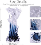 Blue White Clear Wave Gradient, Hand Blown Glass Vase Unique Art Decorative Vase for Ocean Inspired Coastal Home Decor, Centerpiece for Modern Office, Entryway Table - Image 3