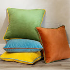 Warm Jewel Tone Soft Velvet Decorative Throw Pillow Covers, 4 Pack, 18x18 Inch Rust Mustard Yellow Green Blue Accent Pillow Covers - Image 4