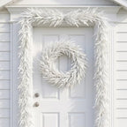 2Pcs Christmas White Norfolk Pine Garland,6Ft Artificial Snow Pine Garlands - Image 7