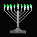 Electric Hanukkah Menorah,RGB Led Menorahs for Chanukah Decoration,Color Changing with Remote Control & Push-Button to Choose The Day and Timer Options Battery/USB Powered,Silver - Image 6