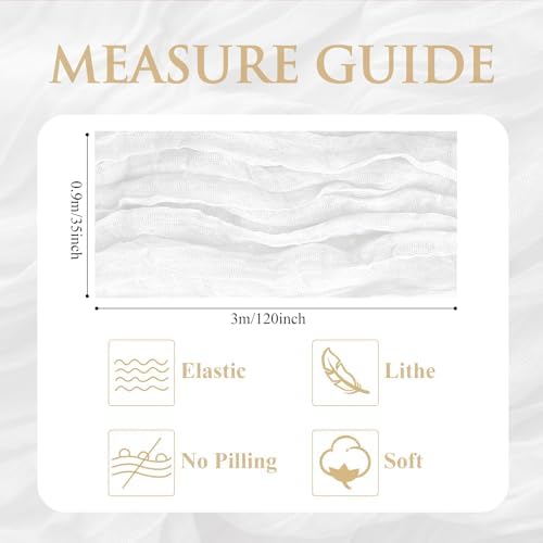 Cheesecloth Table Runner 10FT 12Pcs Ivory Boho Gauze Rustic Sheer Runners - Image 2