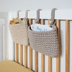 Crane Baby Hanging Bin Trio, Nursery Storage & Organization Products, Hanging Stuffed Animal Storage Solution, Nursery Pocket Organizer, Baby Organizers, Boho Decor Accent, Crib Accessories - Image 4