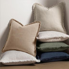 MIULEE Boho Linen Fringe Decorative Lumbar Throw Pillow Covers Camel 12x20 - Image 7