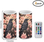 Crow Flameless Candles 2 Pack 6 x 3 inch Battery Operated Candles with Multicolor Timer Remote Control LED Fake Candles for Warm Light Dinner Table Home Decor - Image 3