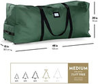 ZOBER 600D Oxford Fabric Rolling Christmas Tree Storage Bag - Fits 7.5 Ft Artificial Trees - Waterproof Christmas Tree Bag For Storage Box For Xmas, Durable Handles and Wheels - Card Slot - Green - Image 6