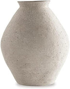 Signature Design by Ashley 12-Inch Ribbed Resin Decorative Vase, Tan Finish by Unknown