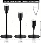 Black Candlestick Holders, Metal Taper Candle Holders,Bulk Set of 15 - Image 2
