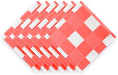 Buffalo Plaid Table Napkins Set of 100 Checkered Cloth Napkins 17x17 inch Washable Dinner Gingham Pattern Napkins Soft Napkins for Wedding Party Dining Banquet(Red and White) - Image 4