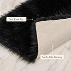 Black Faux Fur Table Runner Christmas Table Decor 11.8 x 59.0 Inch - Image 3