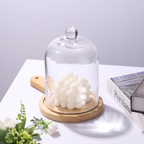 7.5" Tall Handmade Glass Cloche, Thick & Sturdy, Dia 5"xH 7.5", For Terrarium, Plants, Trinkets, Cakes, Figurines, LED Light String, Candle. Cloche Glass Dome, Bell Jar Display Case (1, 5.12"x7.48") - Image 4