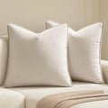 MIULEE Decorative Cream White Velvet Euro Sham Throw Pillow Covers 24x24 in by MIULEE