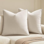 MIULEE Decorative Cream White Velvet Euro Sham Throw Pillow Covers 24x24 in by MIULEE