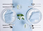 Solino Home 100% Pure Linen Table Runner Sky Blue Hemstitch, 14 x 48 in - Image 4
