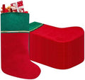 24 Pack Felt Christmas Stockings, 19 Inches Red and Green Christmas Stockings Hanging Ornaments, Green Cuff with Gold Trim Christmas Stockings for Family Christmas Holiday Decorations by Tokforty