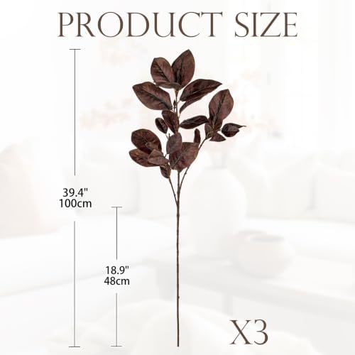 Briful 3 Pack Faux Magnolia Stems, 39.4 Inch for Tall Vase - Image 2