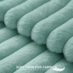 Pallene Faux Fur Decorative Throw Pillow Covers 26x26 Set of 2, Aqua - Image 2