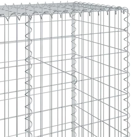 vidaXL Gabion Basket with Cover - Galvanized Iron Wire 433.1"x19.7"x78.7" for Landscaping/Decor/Retaining Wall - Image 4