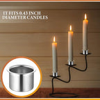 Sliner 100 Pack 0.87'' Silver Metal Candle Holders with Round Flat Base - Image 5