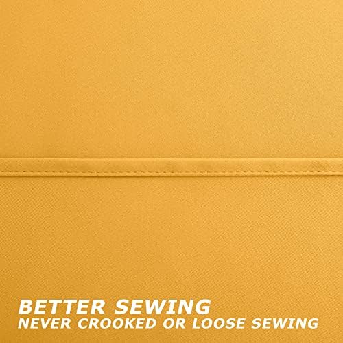 KOUFALL Yellow Curtains 96 Inches Long for Living Room Pair Set of 2 Panels Grommet Room Darkening Blackout Window Curtains for Bedroom 52 x 96 Inch Length Mustard Yellow - Image 5