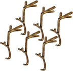 Sfcddtlg 6 Pcs Cast Iron Branch Mantle Hangers, 6 Inch Decorative Christmas Stocking Hangers with Non-Slip Pad, Brown Mantle Stocking Holder for Xmas Holiday Home Party Decoration by Sfcddtlg