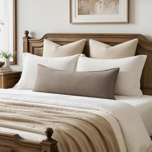 MIULEE Decorative Linen Lumbar Pillow Cover 14x36 Inch Dune - Image 2
