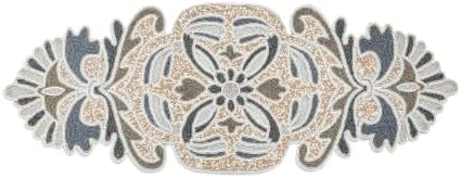 Hand Beaded Ivory Gold Table Runner 13x36Dining Décor by HomebiaDesigns