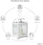 Hosley 12 Inch High Clear Glass and Iron White Classic Style Lantern Ideal Gift for Weddings Bridals Special Occasions Parties Aromatherapy and Spa Settings - Image 5