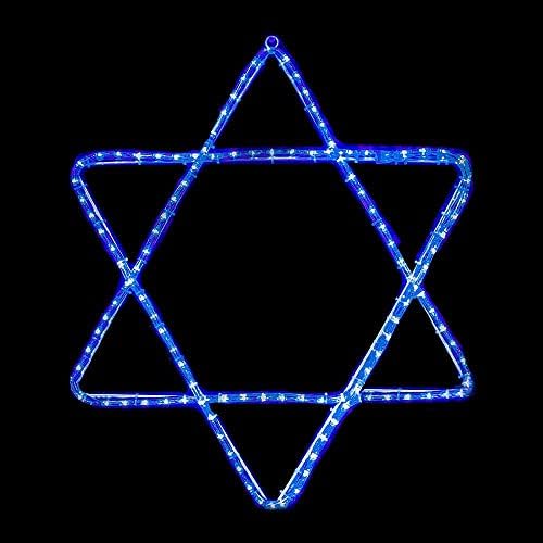 Novelty Lights LED Blue Star of David Rope Light Motif, Hanukkah Decor by NoveltyLights-LightExperts