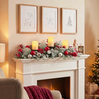 Hotop Christmas Centerpieces for Tables Decorations with 3 Candle Holder - Image 6