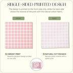 Cloth Napkins Set of 12, 100% Cotton Reusable Gingham Printed Dinner Napkins, 18x18” Washable Table & Kitchen Napkins for Home, Dining, Party, Pink & White - Image 2