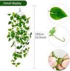 Fake Hanging Plants Vines(8pcs)for Room Decor, Artificial Ivy Greenery Garlands for Home Bedroom Living Aesthetic Kitchen Office Wall Patio Bookshelf,Indoor,Outdoor Farmhouse Decorations(No Basket) - Image 2