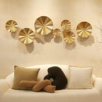 Gold Wall Decor for Living Room, 7PCS Metal Wall Art Plate Statement - Image 2