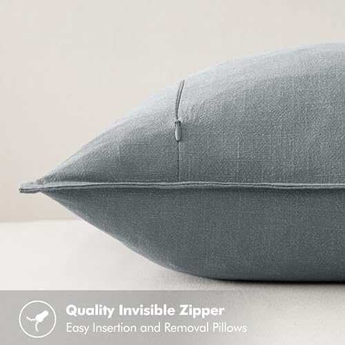 MIULEE Decorative Linen Euro Sham Pillow Covers 26x26 Gray - Image 3