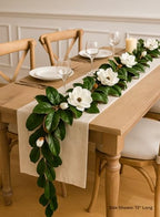 Serene Spaces Living Artificial Magnolia Leaf Garland and Wreath, Ideal to Hang at Wedding, Store Display, Window Sill, Fall Decor, Holiday Décor (72" Magnolia Garland with White Blooms - 1pc) - Image 4
