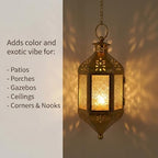 Vela Lanterns Decorative Indoor Hanging Candle Holder, Cobalt Blue, 3-Pack - Image 4