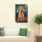 Metal Sign Vintage Tin Sign Labrador Retriever Starry Night Labrador Golden Retriever in Night for Home Beach and Seasonal Celebrations Rustproof Aluminum 12×16 Inches with Metal Frame - Image 2