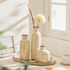 Ceramic Vase Set of 3 White, Ice Crackle Bud Vases for Flower Centerpieces - Image 6