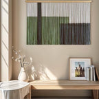Sdjazl Woven Boho Macrame Wall Hanging Home Decor Tapestry Dip-Dyed Large Modern Fiber Colorful Mountain Landspace For Living room (black) - Image 3