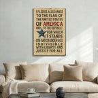 Ship Next Day - Framed American Flag Canvas Wall Art, Patriotic USA Typography Pledge of Allegiance Print, Vintage Farmhouse Home Decor Painting for Office, Living Room, Bedroom - Image 2