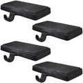 Lulu Decor Black Christmas Stocking Holders for Mantle Set of 4 - Heavy Cast Iron Weighted Strong & Sturdy Low Profile Flat Base Stocking Hooks, Simple Design for Mantle Decor Weighs 2 lbs 10 oz Each by LuluDecor
