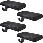 Lulu Decor Black Christmas Stocking Holders for Mantle Set of 4 - Heavy Cast Iron Weighted Strong & Sturdy Low Profile Flat Base Stocking Hooks, Simple Design for Mantle Decor Weighs 2 lbs 10 oz Each by LuluDecor