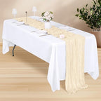 28 Pack Ivory Cheesecloth Table Runner 17x108 Inch Semi Sheer Boho Gauze Cheese Cloth Fabric Table Runners, for Wedding Party Baby Shower Birthday Home Decor Garden Farmhouse - Image 3