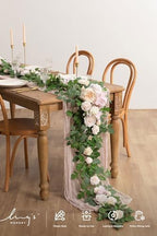 Ling's Moment 6FT Eucalyptus & Rose Flower Garland, Cream - Image 2