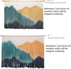 laddawan Extra Large Boho Wall Decor For Bedroom Macrame Wall Hanging Dip-Dyed Tapestry Modern Wooden Home Wall Art For Living room (Yellow) - Image 6