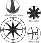 aboxoo Round Metal Compass Decorative Compass Metal Wall Art Hanging Wall Sculpture 22.8 Inch Black Diameter Farmhouse Decor Indoor or Outdoor Sign - Image 6